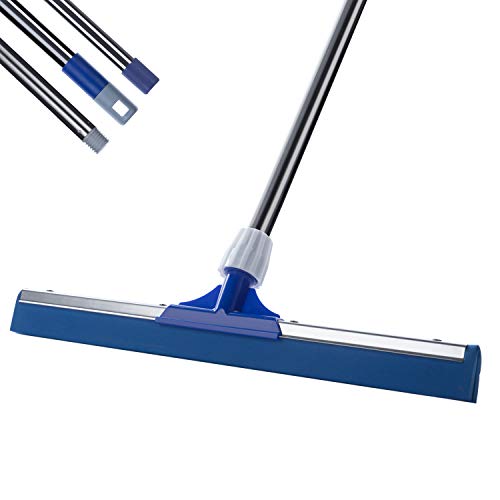 Heavy Duty Floor Squeegee with 50.6" Long Handle, YCUTE 17.7" Dual EVA Foam Moss Perfect for Washing and Drying Tile Glass Marble and Wood Surfaces