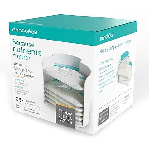 Nanobebe 25-Pack Breast Milk Storage Bags and Organizer
