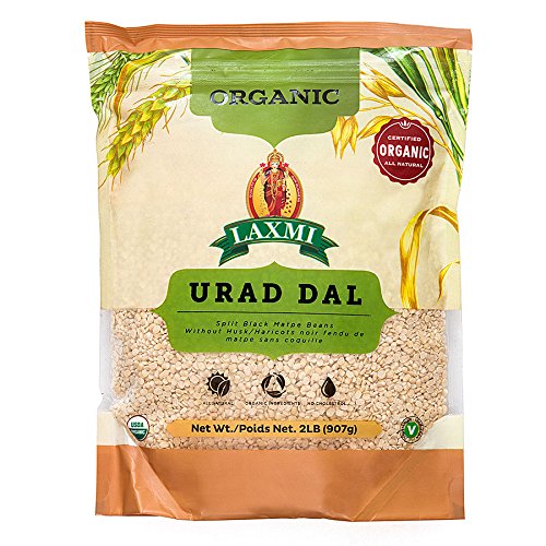 Laxmi Organic Urad Dal (Unhusked Black Lentils) - Traditional Indian Foods - 2lbs