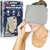 Arctic Flex Migraine Headache Relief Ice Head Wrap - Headaches Ice Pack Cap - Flexible Cold & Hot Gel Hat Eye Mask for Injuries to Neck, Shoulder Tension Pain - Freeze, Heat Therapy - Kid, Men, Women