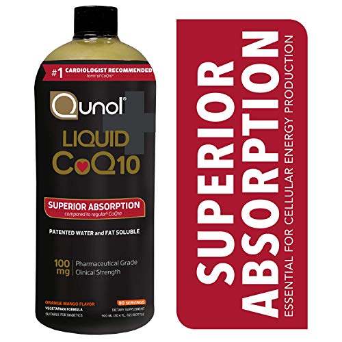 Qunol Liquid CoQ10 100mg, Superior Absorption Natural Supplement Form of Coenzyme Q10, Antioxidant for Heart Health, Orange Mango Flavored, 90 Servings, 30.4 Oz Bottle
