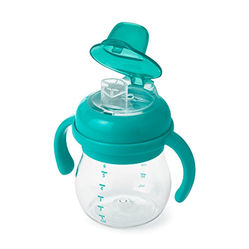 Book Cover OXO Tot Transitions Soft Spout Sippy Cup with Removable Handles, Teal, 6 Ounce