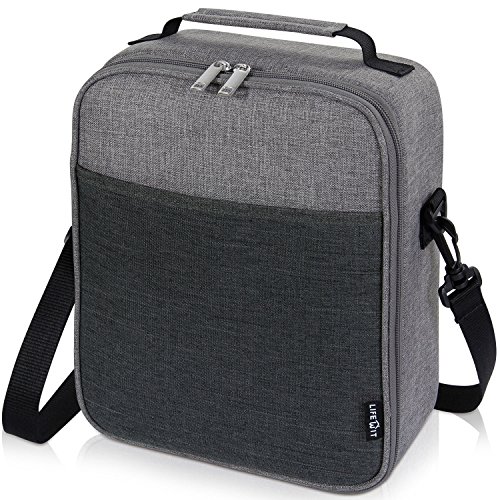 Lifewit Insulated Lunch Box Lunch Bag Fits Lunch Kit Backpack, Thermal Bento Bag for Adults Men Women, Grey