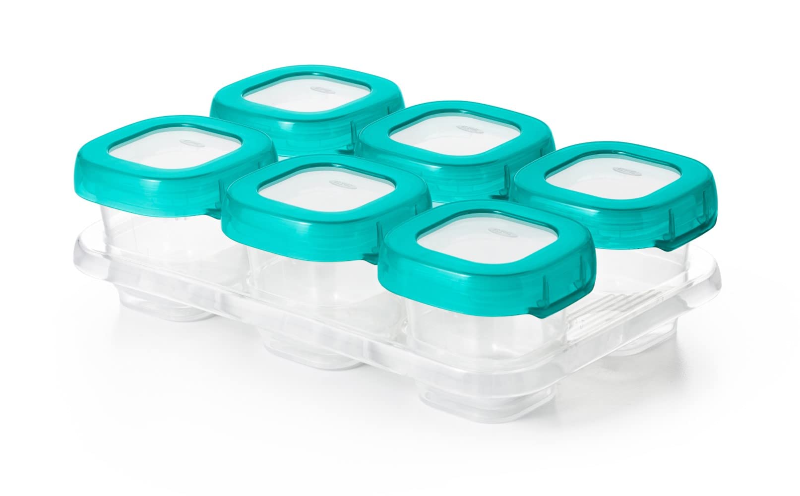 Book Cover OXO Tot Baby Blocks Freezer Storage Containers 2 Oz - Teal