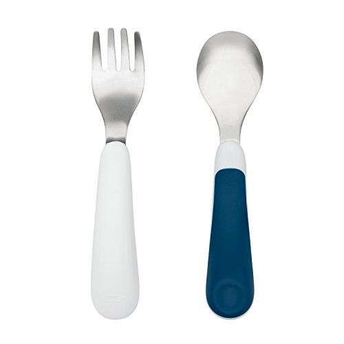 Book Cover OXO Tot Training Fork/Spoon Set, Navy