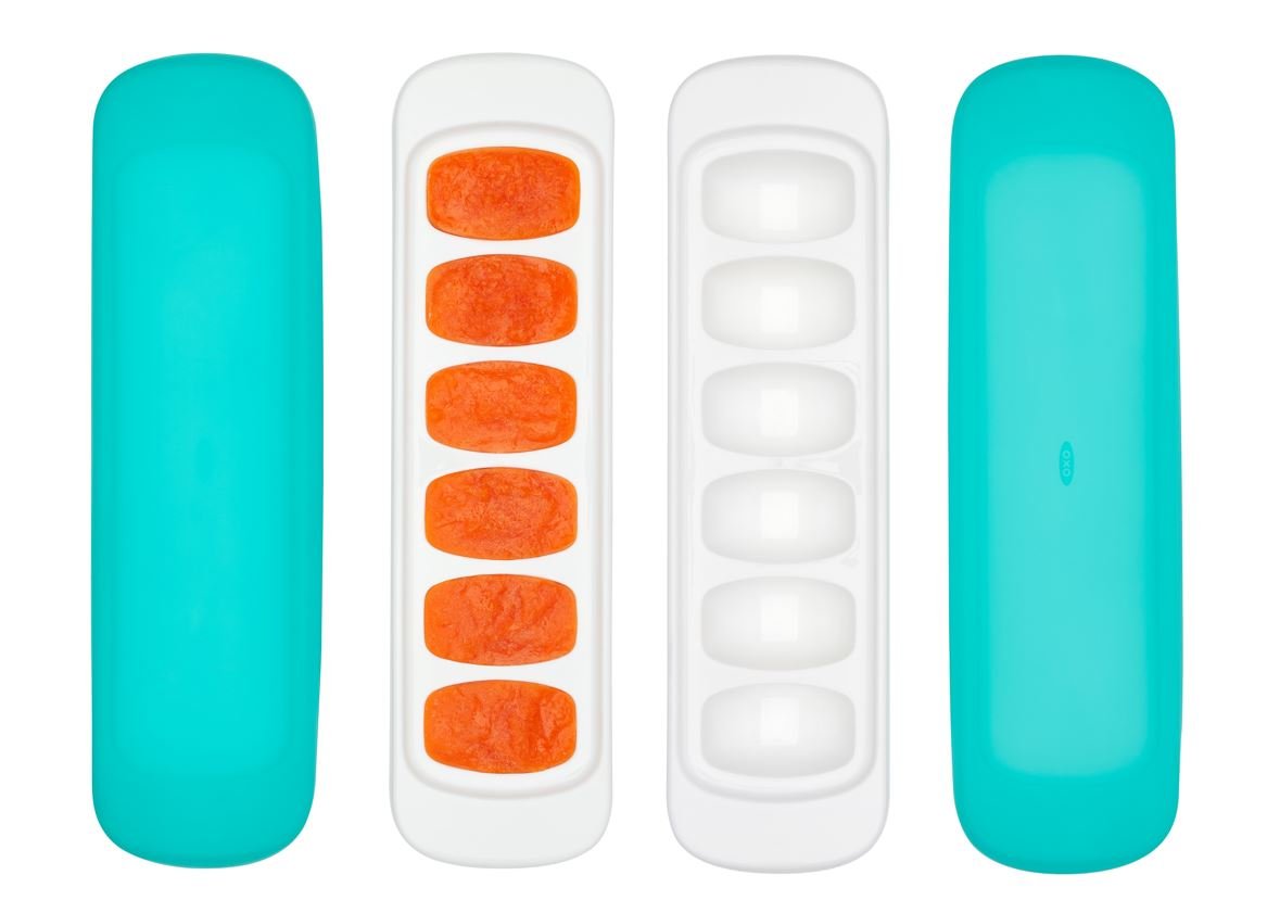 OXO Tot 2-Piece Baby Food Freezer Tray with Silicone Lid, Teal