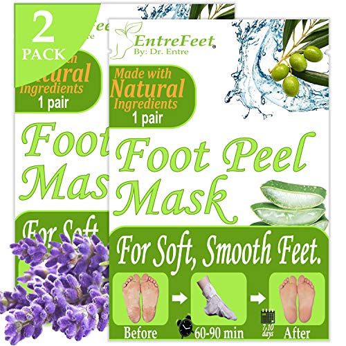 Dr. Entre's Foot Peel Mask | 2 Pairs | Baby Soft Feet in Just 7 Days, Lavender Exfoliating Callus Remover, Free Foot Care E-Book Included