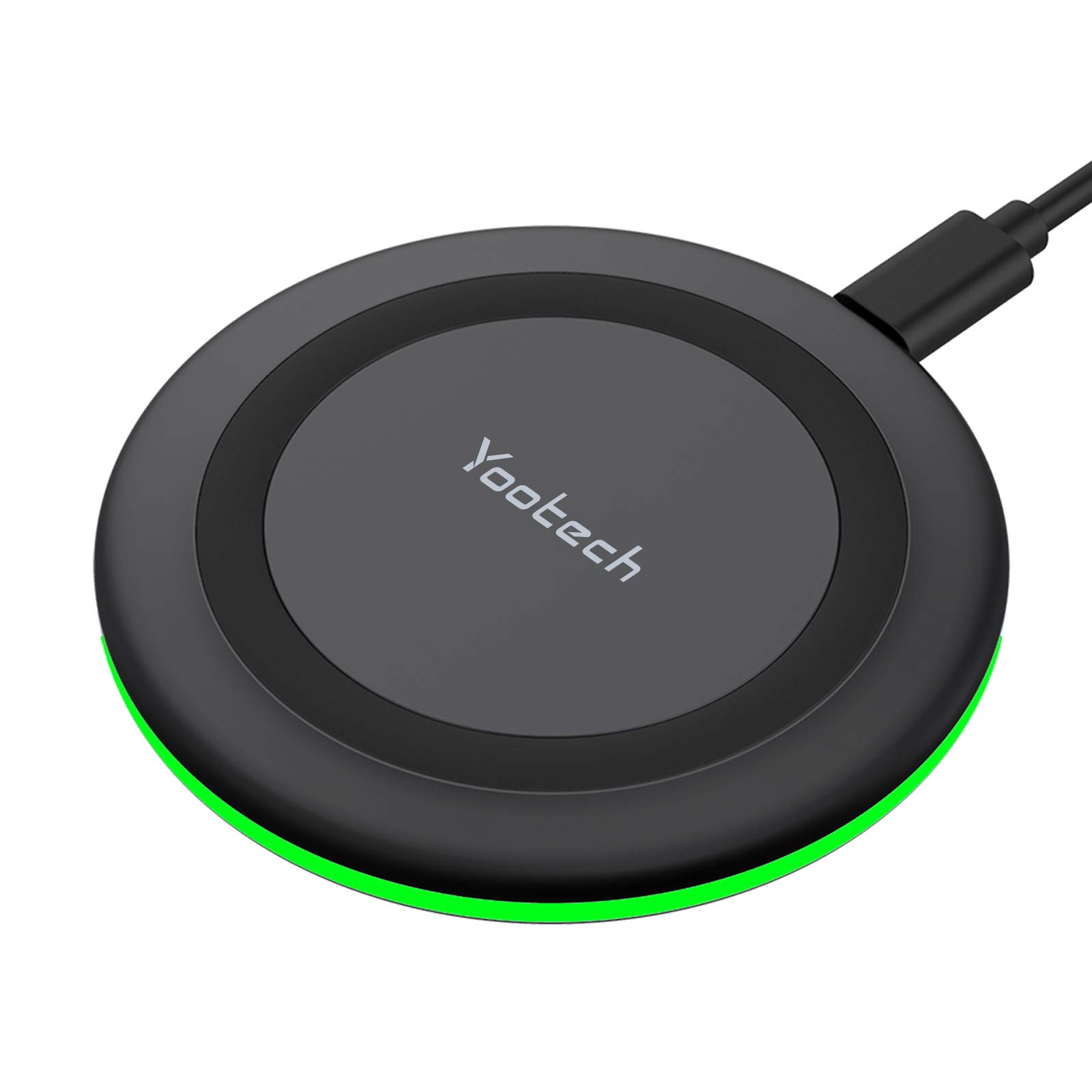 Yootech Wireless Charger,10W Max Fast Wireless Charging Pad Compatible with iPhone 14/14 Plus/14 Pro/14 Pro Max/13/13 Mini/SE 2022/12/11/X/8,Samsung Galaxy S22/S21/S20,AirPods Pro 2(No AC Adapter) Black/Black