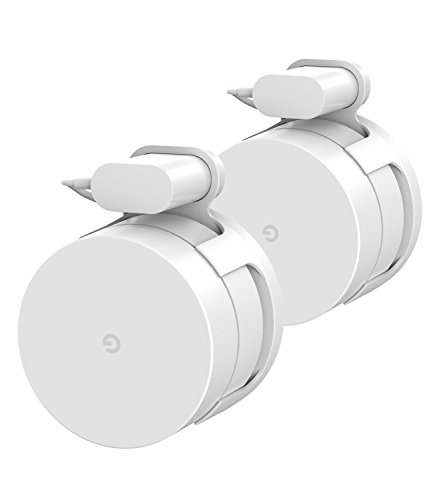 Google WiFi Wall Mount Bracket Holder, Basstop Simplest Bracket Stand for Google WiFi Router and Beacons (No Messy Screws) (White (1 Pack))