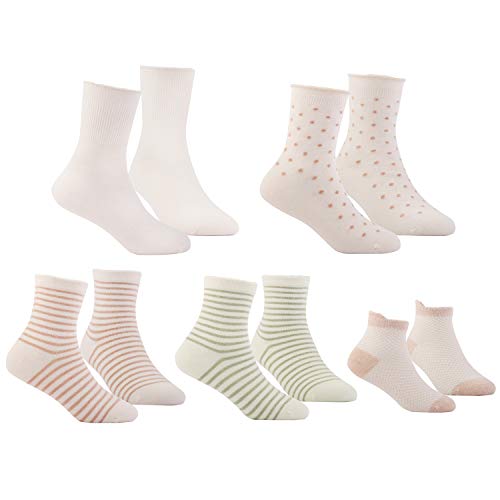 SNUOEN Kids Socks Toddler Boys Girls Socks 5/10 Pack Low Cut/Ankle/Quater Crew Organic Cotton Blend