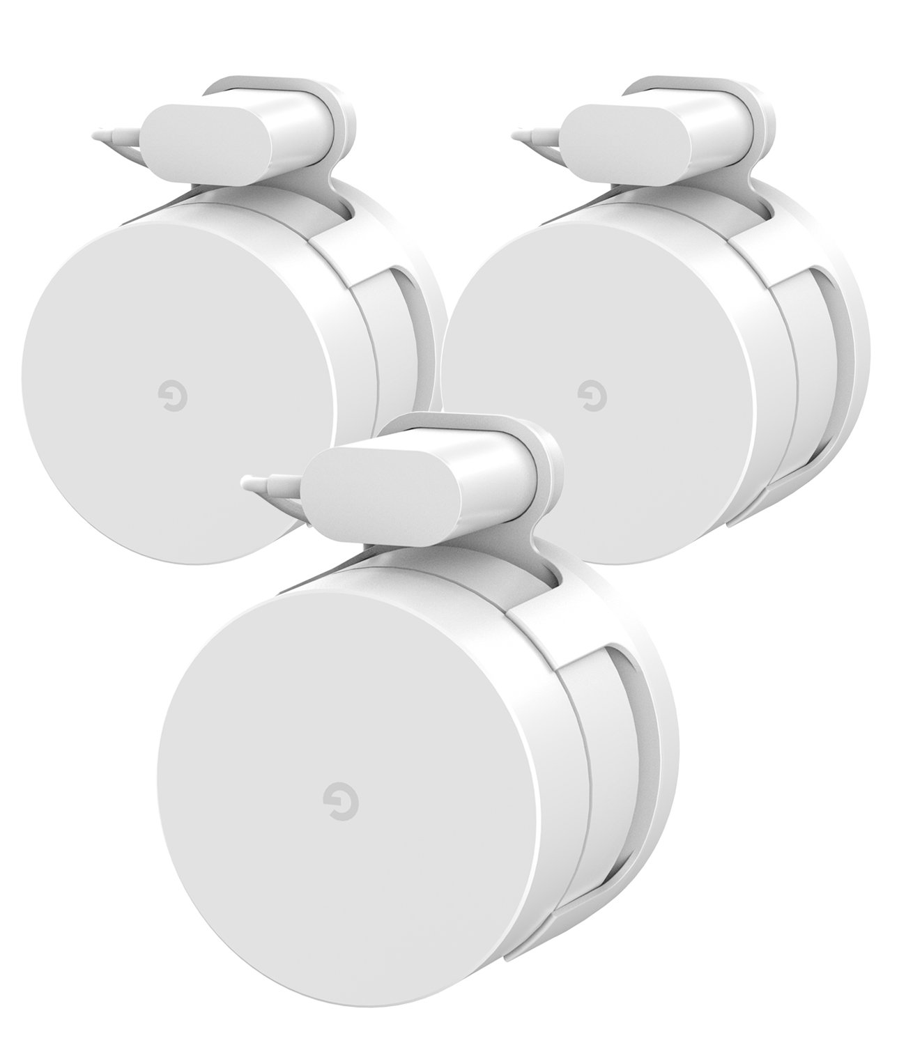Google WiFi Outlet Wall Mount Holder [AC1200, 2020 Model Round Plug], Simplest Bracket Stand for Google WiFi Router and Extender, No Messy Wires, Space Saving White (3 pcs)