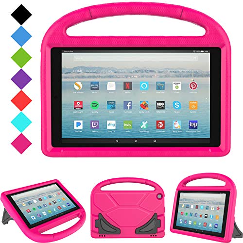 All-New Fire HD 10 2019/2017 Tablet Case - TIRIN Light Weight Shock Proof Handle Stand Kids Friendly Case for Fire HD 10.1 Inch Tablet (9th/7th Generation, 2019/2017 Release), Rose