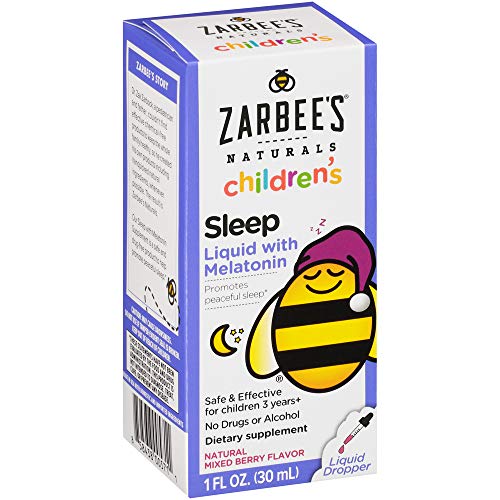 Book Cover Zarbee's Naturals Children's Sleep Liquid with Melatonin Supplement, Natural Berry Flavor, 1 Fl Oz Bottle