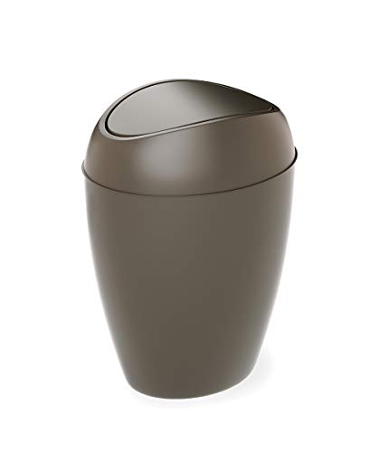 Book Cover Umbra 1009613-1116 Twirla Trash Can with Swing-top Lid, 2.4 Gallon, Shadow Gray