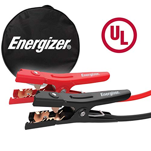 Energizer 6 Gauge Jumper Battery Cables 16 Ft Booster Jump Start - Heavy Duty Booster Cables, UL Listed
