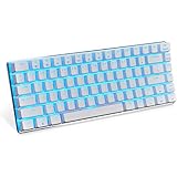 LexonElec Wired Gaming Keyboard AK33 Blue LED Backlit 82 Keys USB Mechanical Pro Gamer Keypad for Office Typists Playing Games (Blue Switch, White)