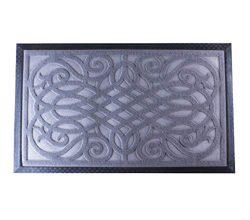 Tobene Outdoor Door Mats Rubber Shoes Scraper for Front Door Entrance Outside Doormat 29.5 x 17.5 Inches