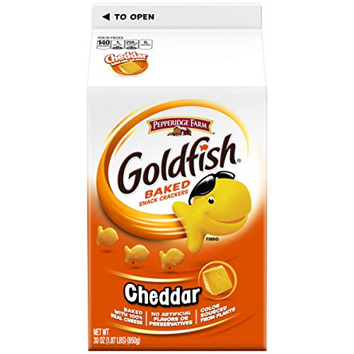 Book Cover Pepperidge Farm Goldfish Cheddar Crackers, Snack Crackers, 30 Ounce (Pack of 2)