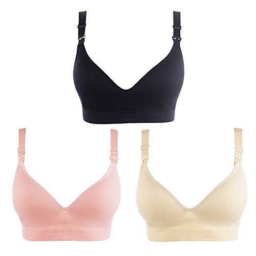 Desirelove Seamless Nursing Bra Maternity Bra Set for Breastfeeding 3 Packâ€¦