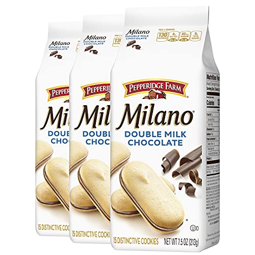 Book Cover Pepperidge Farm Milano Double Milk Chocolate Cookies, 7.5 Ounce (Pack of 3) (Packaging May Vary)