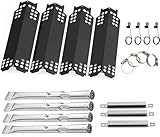 Hisencn Grill Replacement Parts for Charbroil 463436215, 463436214, 463436213, 463439915, 467300115, 463439914, 461372517, G432-Y700-W1, G432-0078-W1, Grill Burner, Heat Plate, Crossover Tube