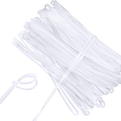 Inovat 6 Inch Premium Clear Plastic Luggage Loop Straps / Worm Loops for Luggage Tags