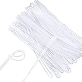 Inovat 100 Pack 6 Inch Premium Clear Plastic Luggage Loop Straps/Worm Loops for Luggage Tags
