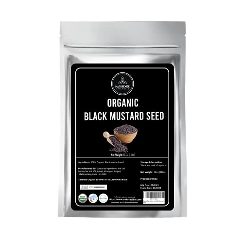 Organic Black Mustard Seed (1lb) by Naturevibe Botanicals, Gluten-Free & Non-GMO (16 ounces)