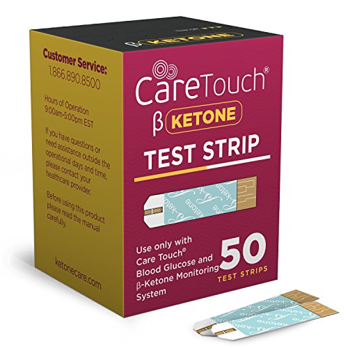 Care Touch Ketone Test Strips - 50 Ketone Blood Test Strips for Diabetics and Ketogenic, Paleo and Atkins Diet