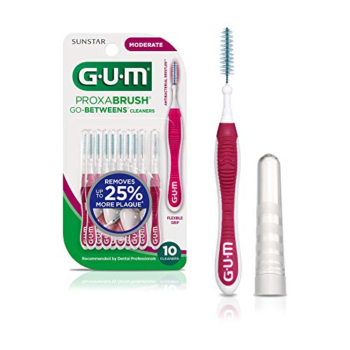 GUM Proxabrush Go-Betweens Interdental Brushes, Moderate, Plaque Removal, 10 Count