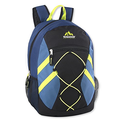Trailmaker Full Size 17 Inch Bungee Backpack with Mesh Side Pockets