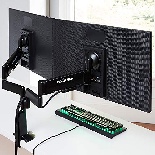 Book Cover ECHOGEAR Dual Monitor Desk Mount For Gaming & Office Monitors - Move Your Monitors To The Perfect Spot With Dynamic Gas Spring Adjustments - Works With 2 Vertical Or Horizontal Monitors - ECHO-GM2FC