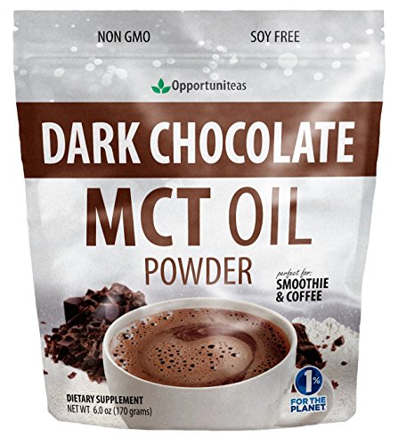 Book Cover Dark Chocolate MCT Oil Powder - Sugar Free Hot Chocolate Mix - Perfect Low Carb Keto, Ketogenic Cocoa Supplement for Energy & Mood Support - Mix in Coffee, Tea, Drinks, Smoothies, Recipes - 6 oz