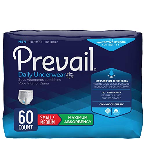 Book Cover Prevail Maximum Absorbency Incontinence Underwear for Men, Small/Medium, 60 Count