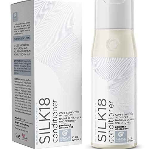 Natural Hair Conditioner and Color Safe - Sulfate Free Argan Oil Hair Moisturizer - Hydrating for Dry Curly Hair - Silk18 Amino Acids - Pure Jojoba Oil for Hair Growth for Women Men Kids - 10 oz
