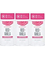 Natural Deodorant, No Aluminum. No Artificial Fragrance, Certified Vegan and Cruelty Free (Rose- Vanilla, 3 Pack)