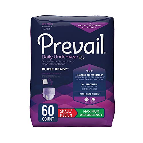 Prevail Protective Underwear for Women, Maximum Absorbency, Small/Medium, 60 Count