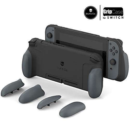 Book Cover Skull & Co. GripCase: A Comfortable Protective Case with Replaceable Grips [to fit All Hands Sizes] for Nintendo Switch [No Carrying Case] - Gray