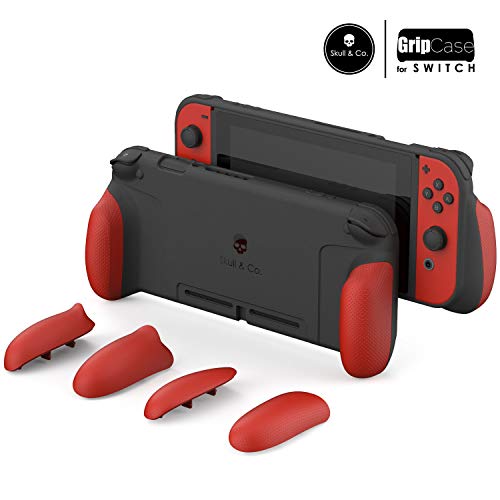 Book Cover Skull & Co. GripCase: A Comfortable Protective Case with Replaceable Grips [to fit All Hands Sizes] for Nintendo Switch [No Carrying Case] - Mario Red [Super Mario Odyssey Edition]