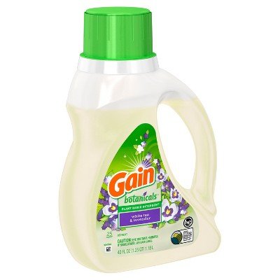 Gain Botanicals Plant Based Detergent, White Tea and Lavender, 25 Loads, 40 Fl Oz (Pack of 2)