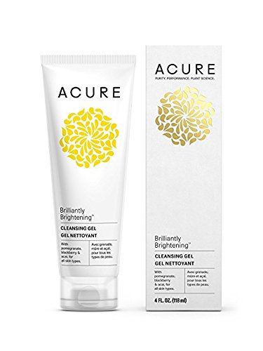 Acure Brilliantly Brightening Cleansing Gel, 4 Fluid Ounces (Pack of 2)