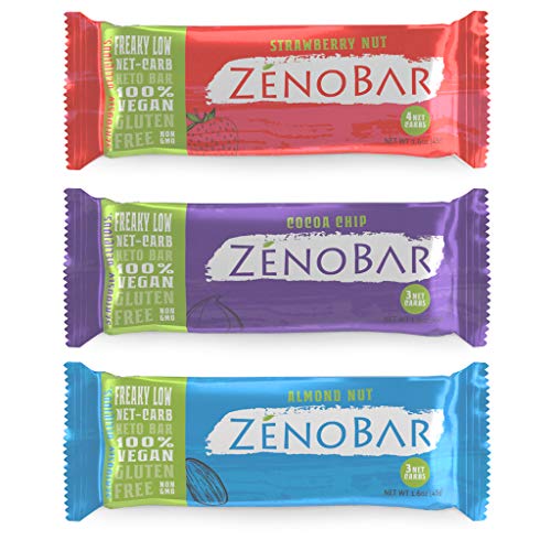 ZenoBar Keto Low Carb Energy Bar, 1.6 oz (Variety, 6-Pack): Vegan, Whole Foods, Low Glycemic, Perfect for Keto, Diabetic, and High Fat Diets