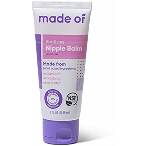 MADE OF Organic Nursing Cream - Breastfeeding Cream for Sensitive Skin - NON-GMO - Made in USA - 2oz (Fragrance Free, 1-Pack)