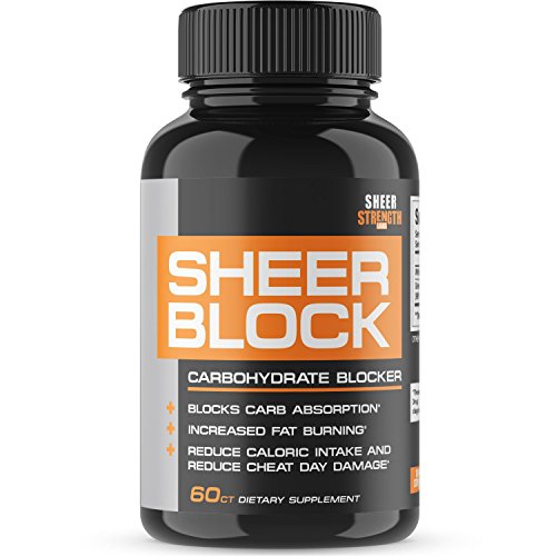 Extra Strength Carb Blocker - Healthy Weight Loss Support for Women and Men - White Kidney Bean and Green Tea Extract - Premium Non-GMO Diet Pills - 60ct - Block 2.0 from Sheer Strength Labs