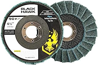 5 Pack 4-1/2" x 7/8" Black Hawk Surface Conditioning Grinding, Sanding, Polishing Flap Discs T29 (Blue - Fine)