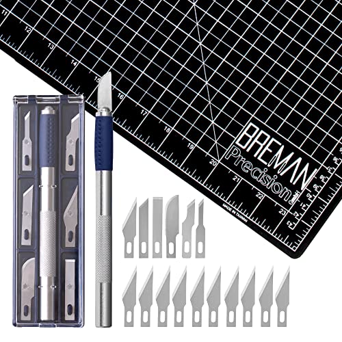 WA Portman Craft Knife Set & Craft Cutting Mat - 18x24 inch 2-sided Self-Healing Craft Cutting Board & 7pc Hobby Knife Set with 10 Extra Blades - Precision Knife with Blades & Hobby Cutting Mat Set