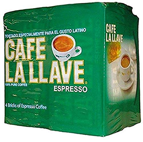 Cafe La Llave 100% Pure Ground Coffee Espresso Refill Brick Pack 284g Pack of 4