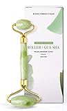 Jade Roller for Face - Beauty Facial Skin Massager Rejuvenate Slimming Firming Reduce Wrinkles - Handmade Natural Jade Green