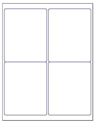 NextDayLabels - Blank White Permanent Adhesive Labels for Laser/Ink Jet Printer (4 x 5" - 4 Per Page | 100 Labels)