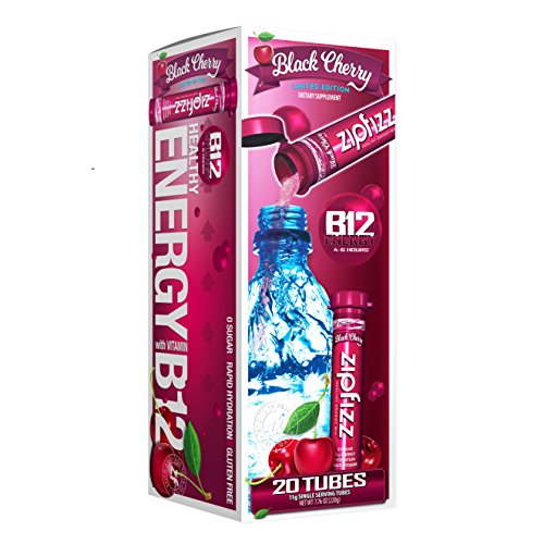 Zipfizz Healthy Energy Drink Mix, Hydration with B12 and Multi Vitamins (ASINPPOSPRME1830), Black Cherry 20 Count